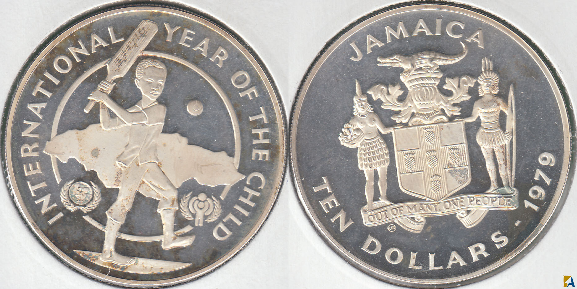 JAMAICA. 10 DOLARES (DOLLARS) DE 1979. PLATA 0.925.