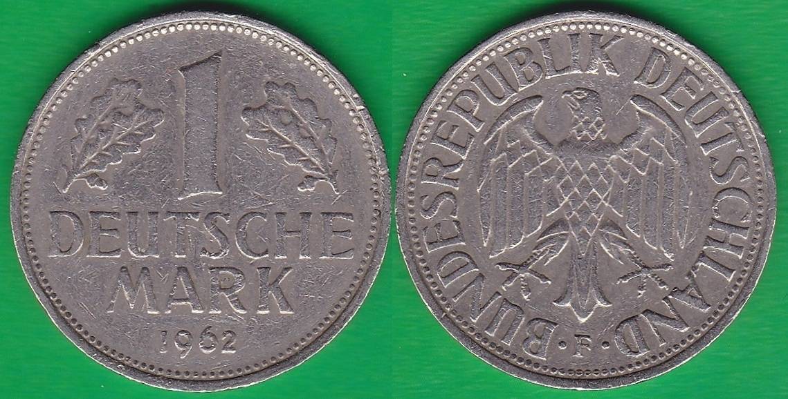 ALEMANIA FEDERAL - GERMANY REPUBLIC. 1 MARCO (MARK) DE 1962 F.