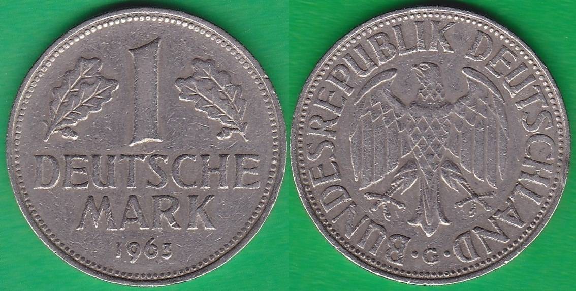 ALEMANIA FEDERAL - GERMANY REPUBLIC. 1 MARCO (MARK) DE 1963 G.