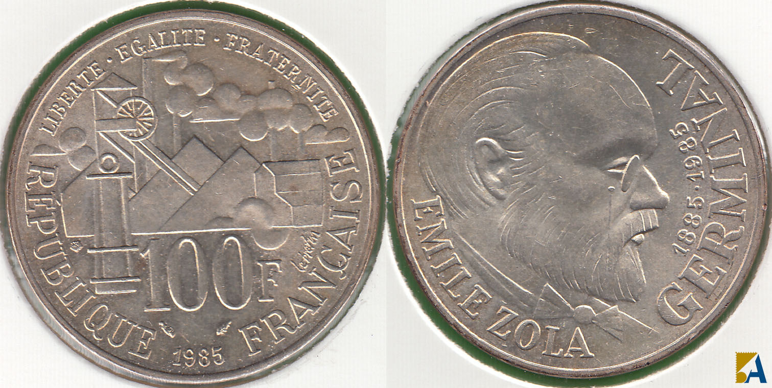 FRANCIA - FRANCE. 100 FRANCOS (FRANCS) DE 1985. PLATA 0.900.