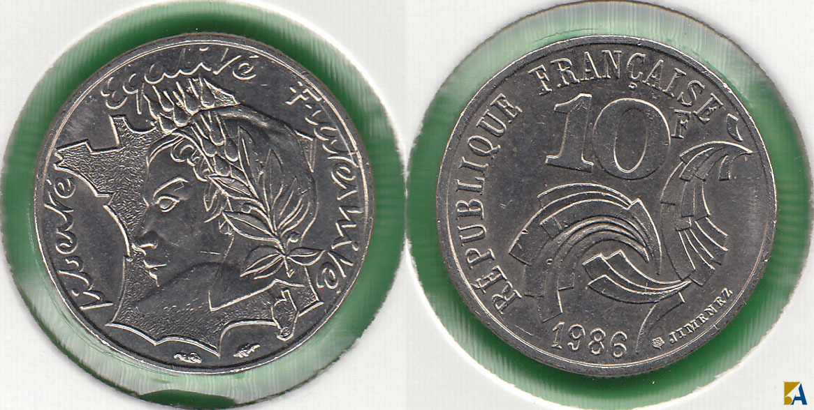 FRANCIA - FRANCE. 10 FRANCOS (FRANCS) DE 1986.