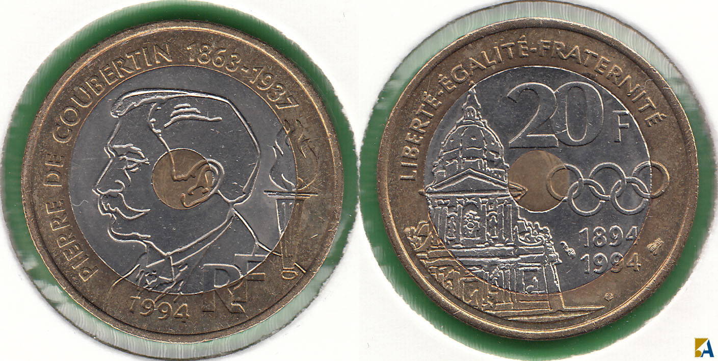 FRANCIA - FRANCE. 20 FRANCOS (FRANCS) DE 1994.