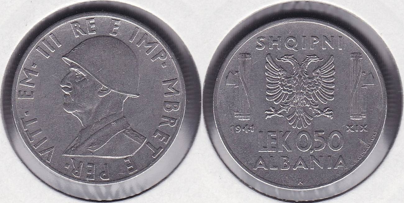 ALBANIA - SHQIPNI. 0,50 LEK DE 1941 R.