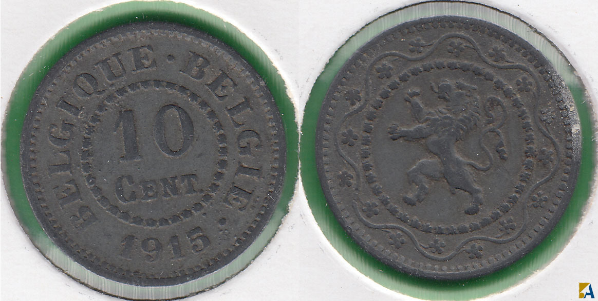 BELGICA - BELGIUM. 10 CENTIMOS (CENTIMES) DE 1915.