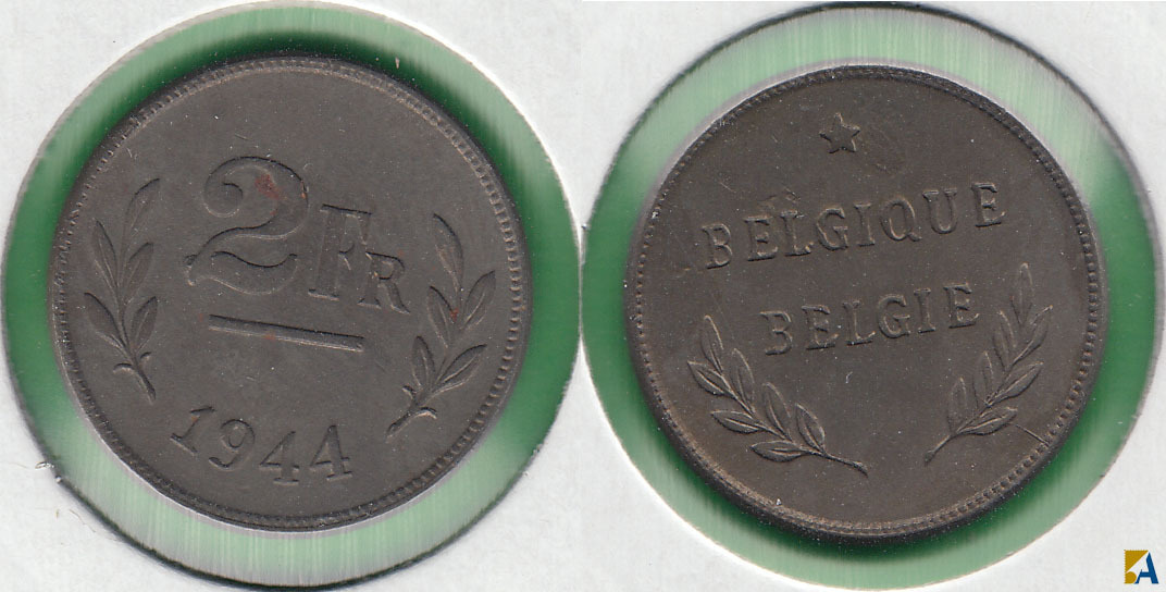 BELGICA - BELGIUM. 2 FRANCOS (FRANCS) DE 1944.