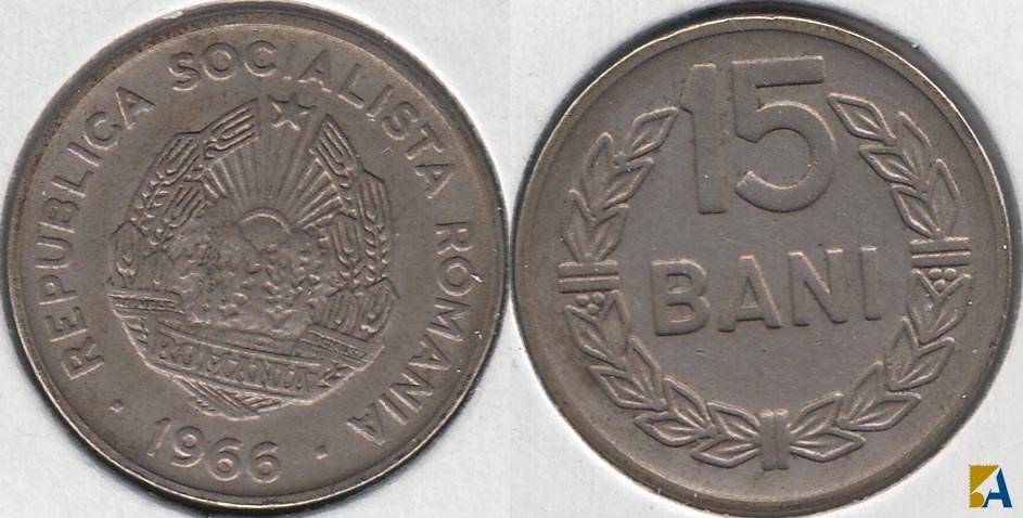 RUMANIA - ROMANIA. 15 BANI DE 1966.