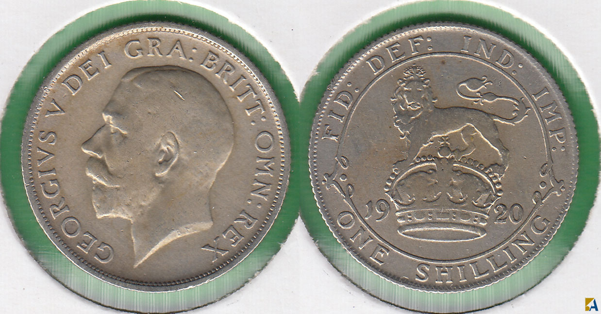 GRAN BRETAÑA - GREAT BRITAIN. 1 SHILLING DE 1920. PLATA 0.500.