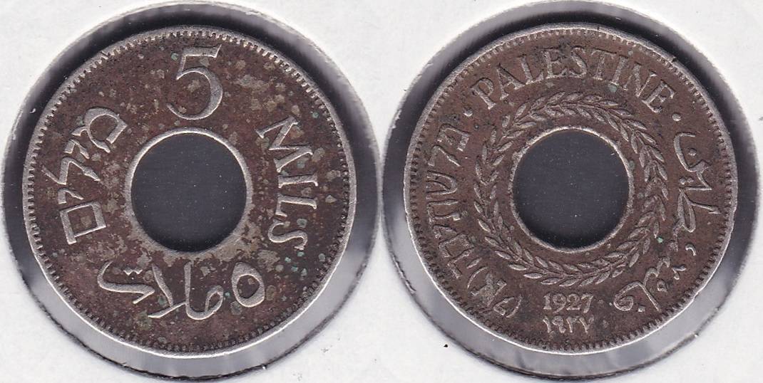 PALESTINA - PALESTINE. 5 MILS DE 1927.