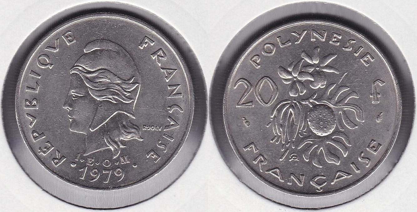 POLINESIA FRANCESA - POLYNESIE FRANÇAISE. 20 FRANCOS (FRANCS) DE 1979.