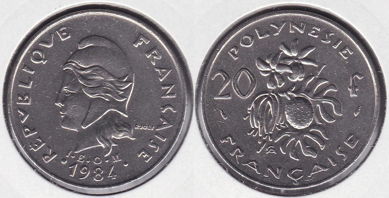 POLINESIA FRANCESA - POLYNESIE FRANÇAISE. 20 FRANCOS (FRANCS) DE 1984.