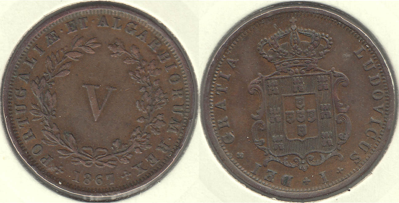 PORTUGAL. 5 REIS DE 1867.