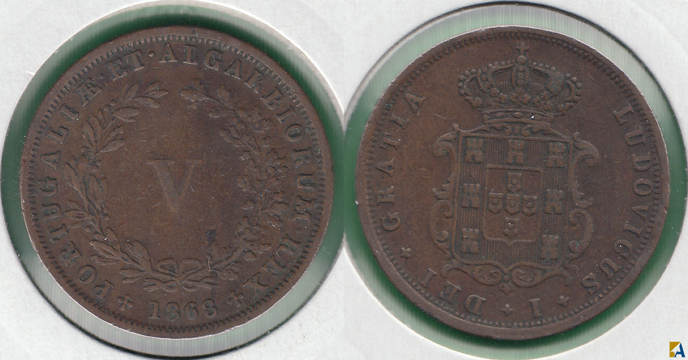 PORTUGAL. 5 REIS DE 1868.
