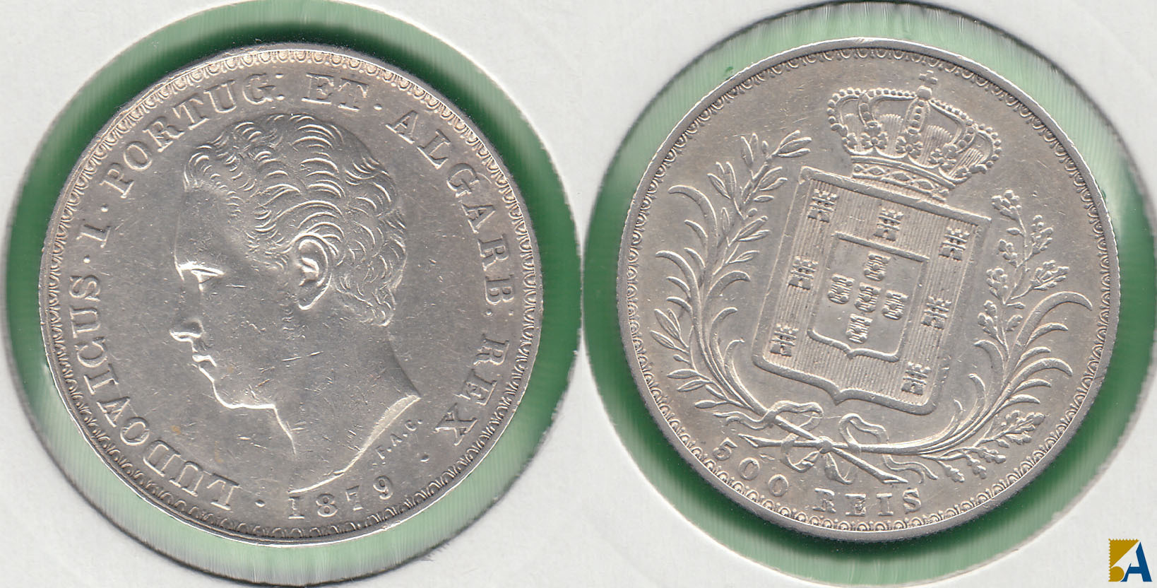 PORTUGAL. 500 REIS DE 1879. PLATA 0.917.