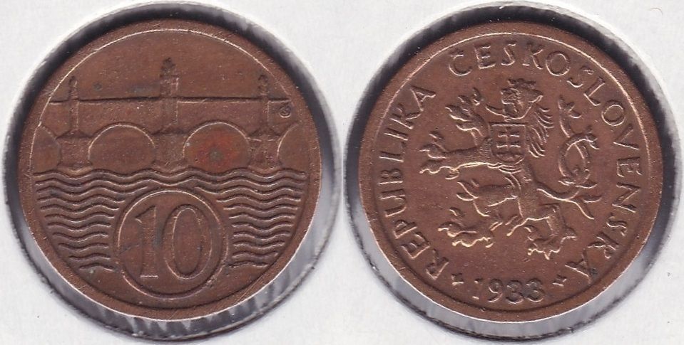CHECOSLOVAQUIA - CZECHOSLOVAKIA. 10 HALERU DE 1933.
