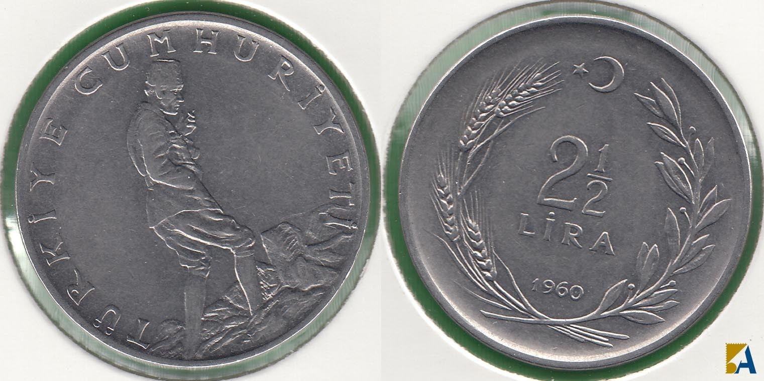 TURQUIA - TURKEY. 2 1/2 LIRA DE 1960.