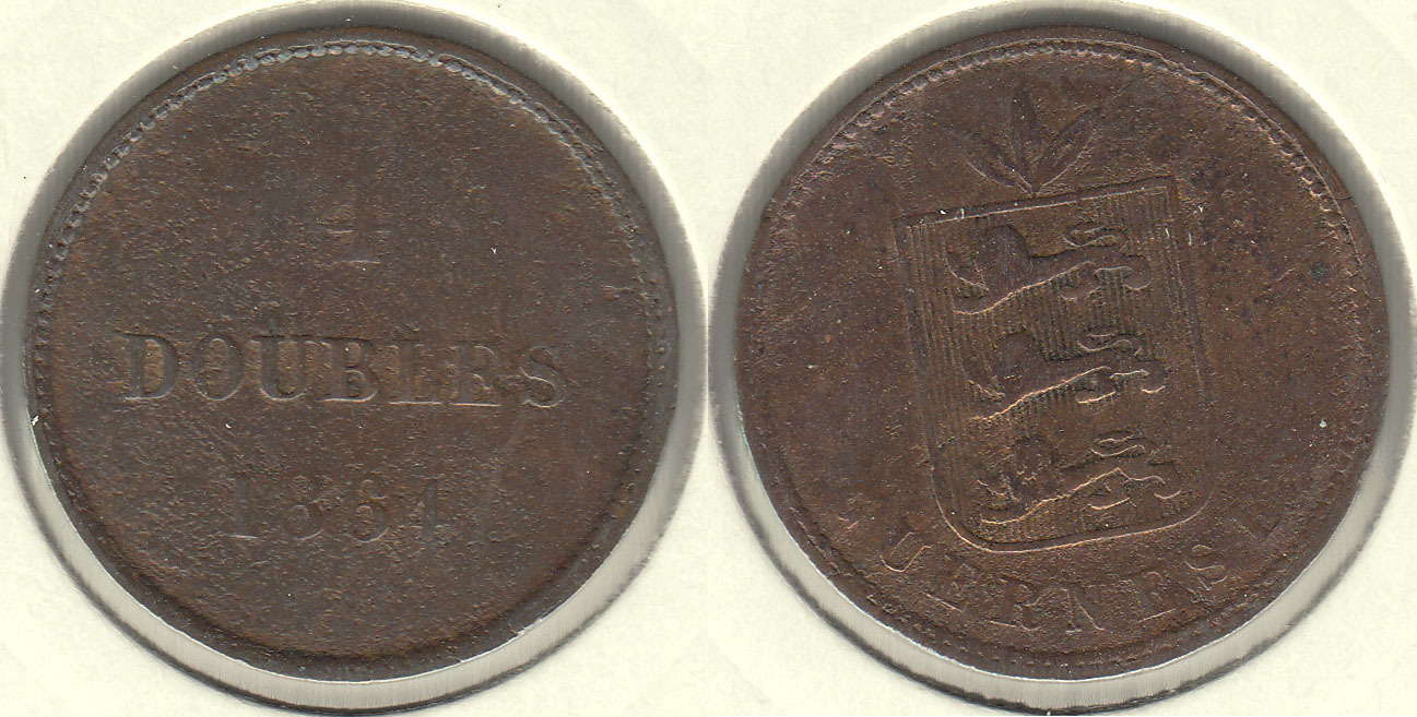 GUERNESEY - GUERNSEY. 8 DOBLES (DOUBLES) DE 1858.