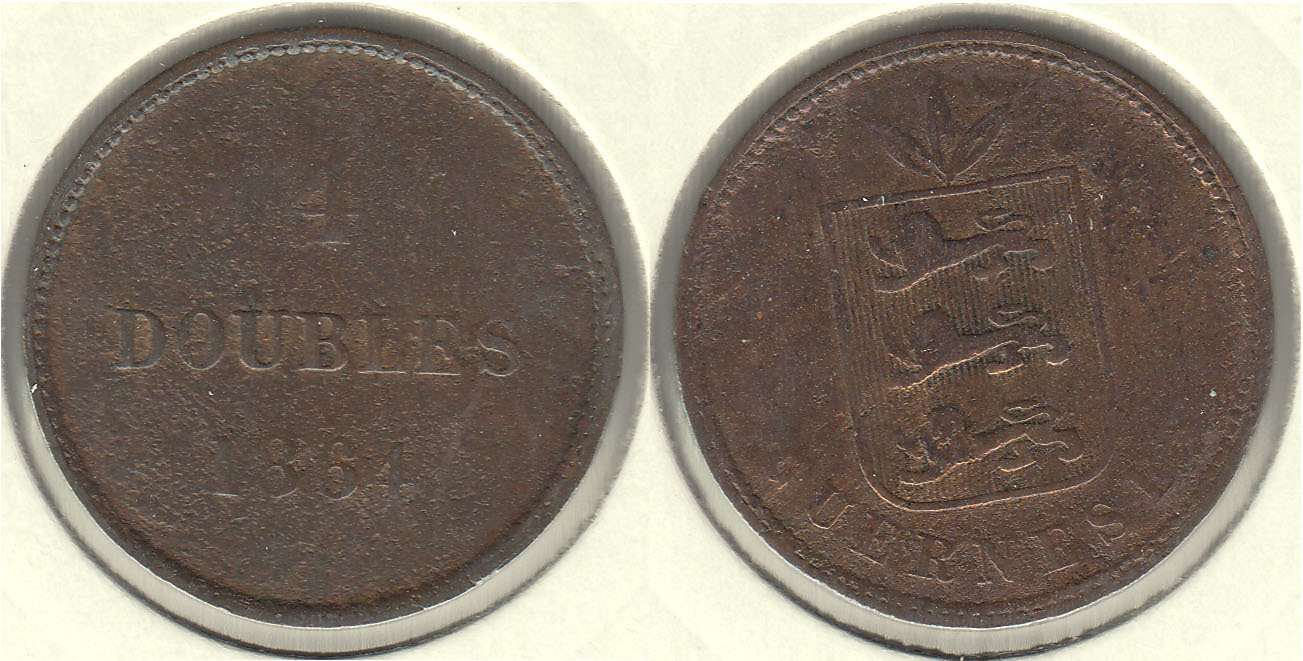 GUERNESEY - GUERNSEY. 4 DOBLES (DOUBLES) DE 1864.
