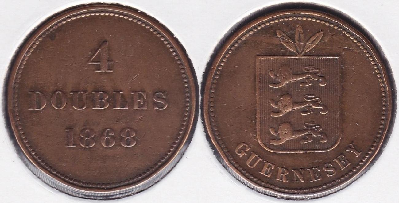GUERNESEY - GUERNSEY. 4 DOBLES (DOUBLES) DE 1868.
