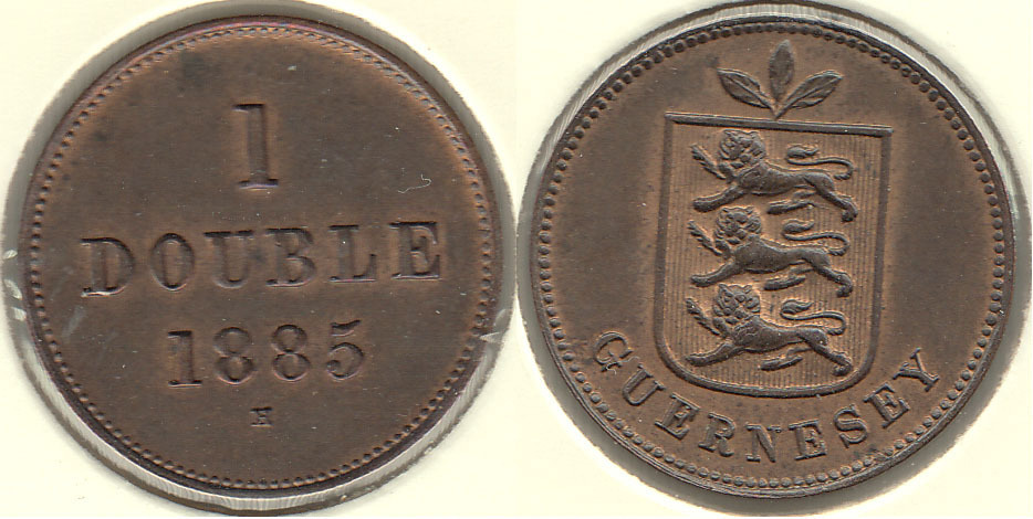GUERNESEY - GUERNSEY. 1 DOBLE (DOUBLE) DE 1885.