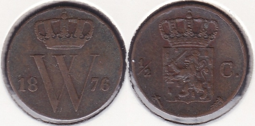 HOLANDA - NETHERLAND. 1/2 CENTIMO (CENT) DE 1876.