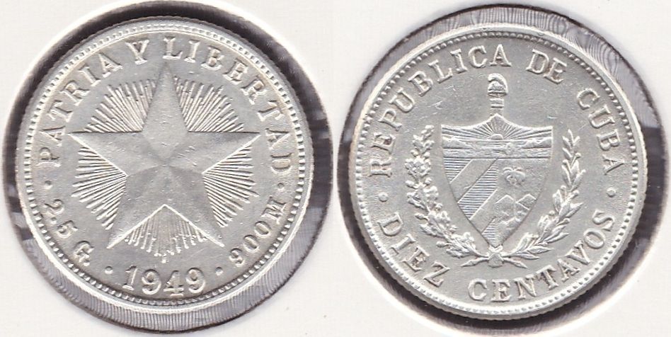 CUBA. 10 CENTAVOS DE 1949. PLATA 0.900. (2)