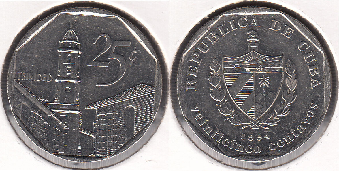 CUBA. 25 CENTAVOS DE 1994.