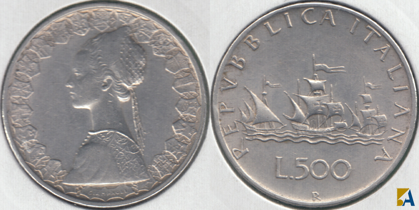 ITALIA. 500 LIRAS (LIRE) DE 1959 R. PLATA 0.835.