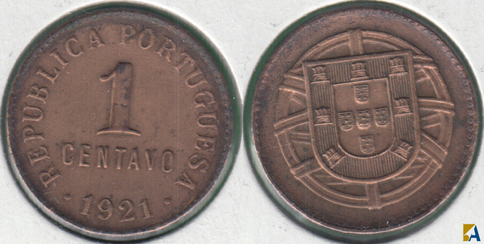 PORTUGAL. 1 CENTAVO DE 1921.