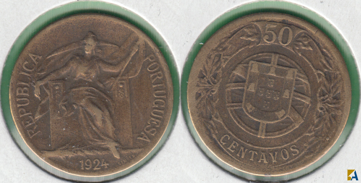 PORTUGAL. 50 CENTAVOS DE 1924.