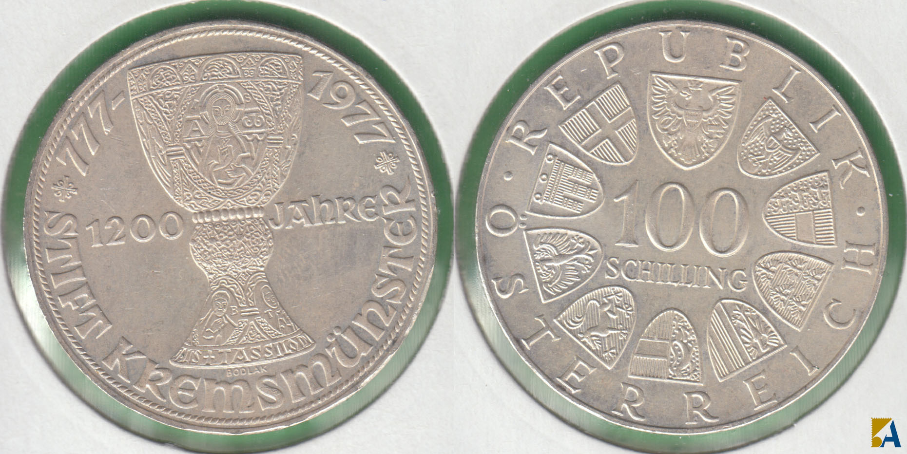 AUSTRIA. 100 SCHILLING DE 1977. PLATA 0.640. (5)