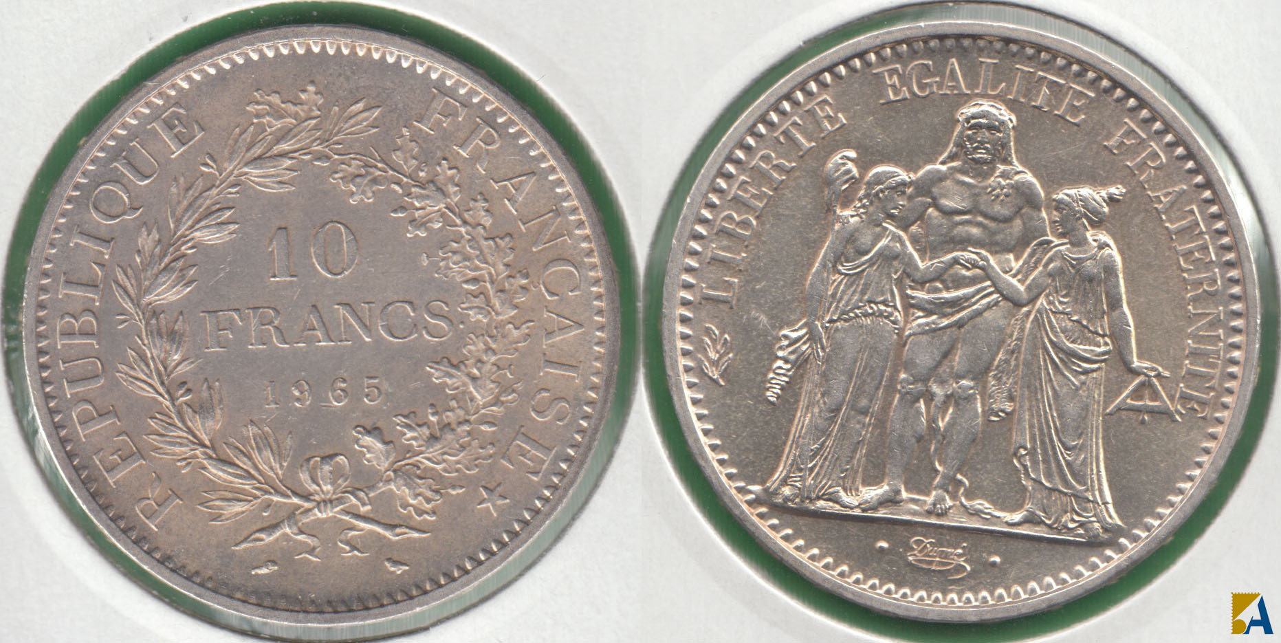 FRANCIA - FRANCE. 10 FRANCOS (FRANCS) DE 1965. PLATA 0.900. (2)