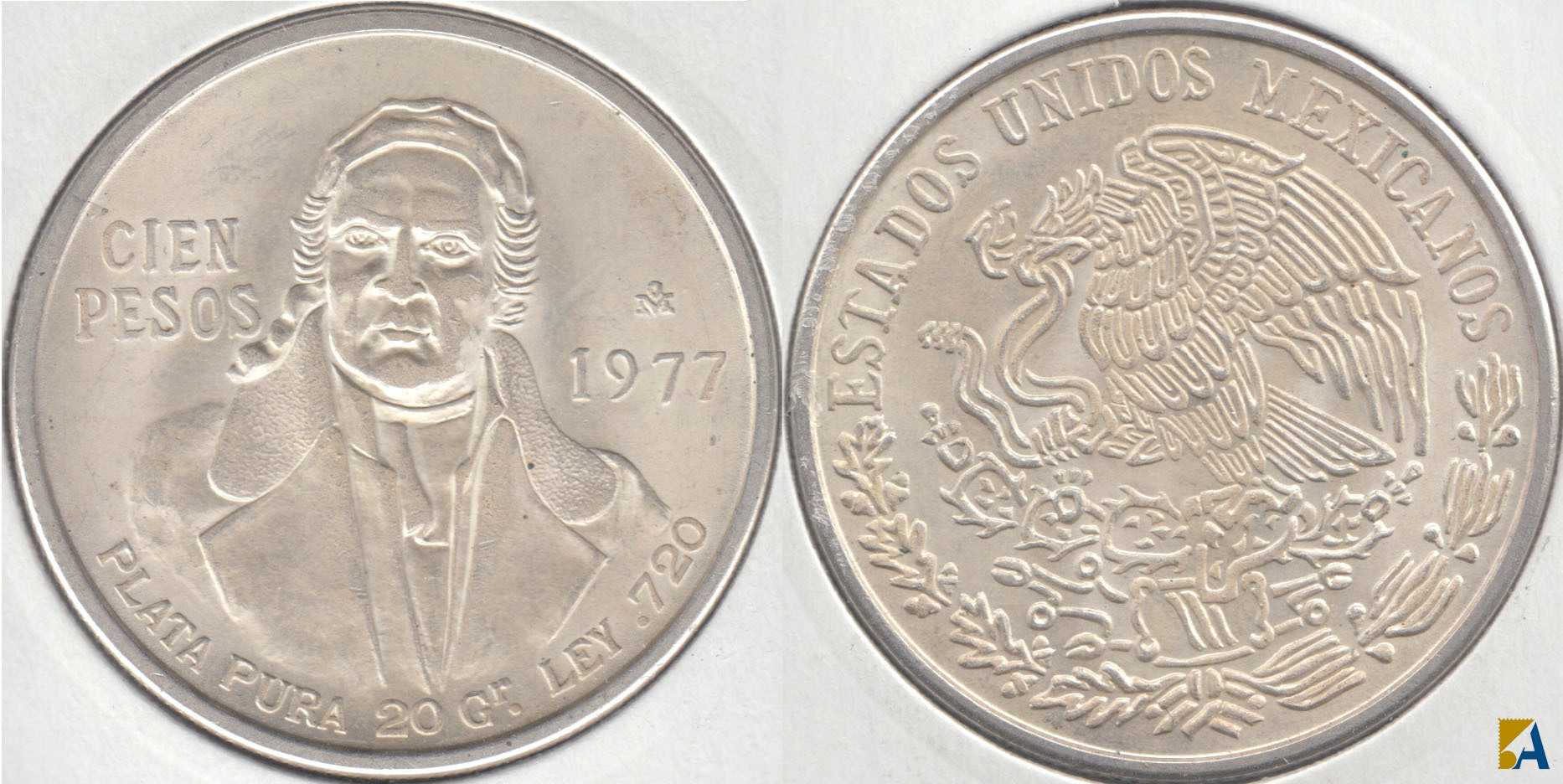 MEJICO - MEXICO. 100 PESOS DE 1978. PLATA 0.720. (3)
