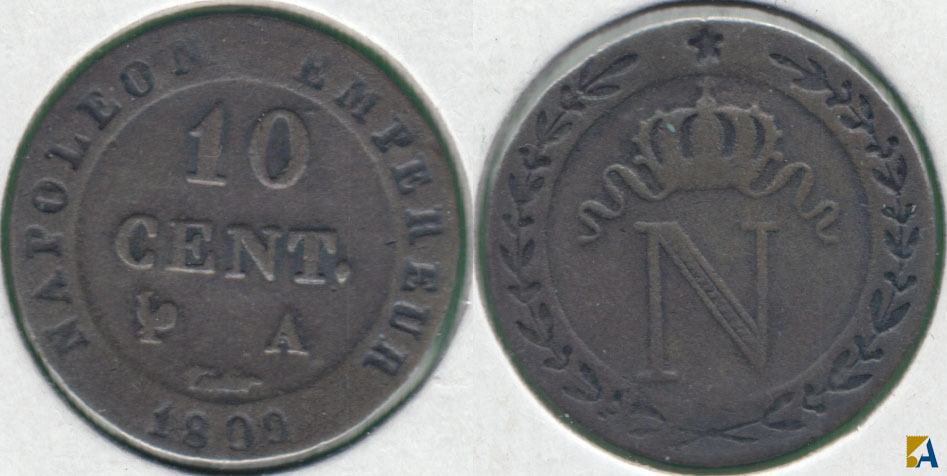 FRANCIA - FRANCE. 10 CENTIMOS (CENTIMES) DE 1809 A.