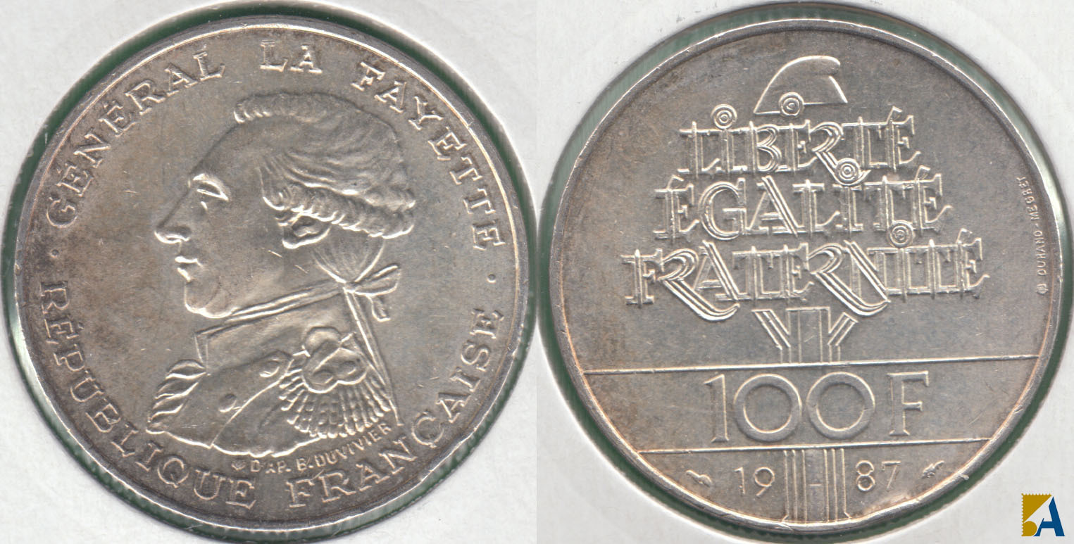 FRANCIA - FRANCE. 100 FRANCOS (FRANCS) DE 1987. PLATA 0.900. (3)