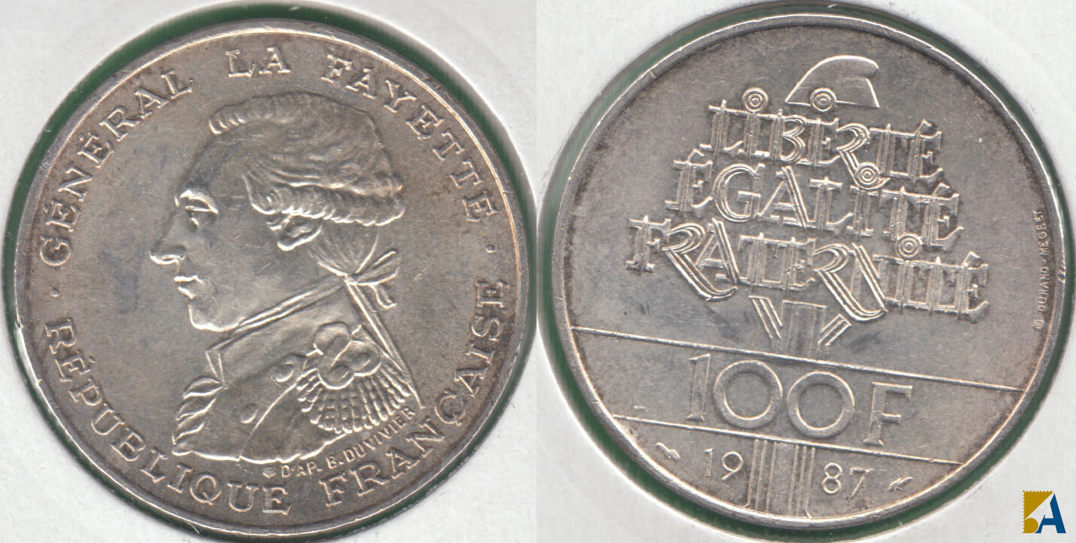 FRANCIA - FRANCE. 100 FRANCOS (FRANCS) DE 1987. PLATA 0.900. (4)