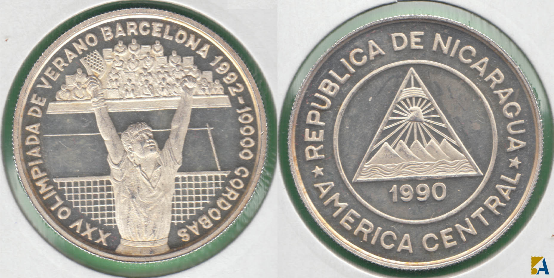 NICARAGUA. 10000 CORDOBAS DE 1990. PLATA 0.9990. PROOF.