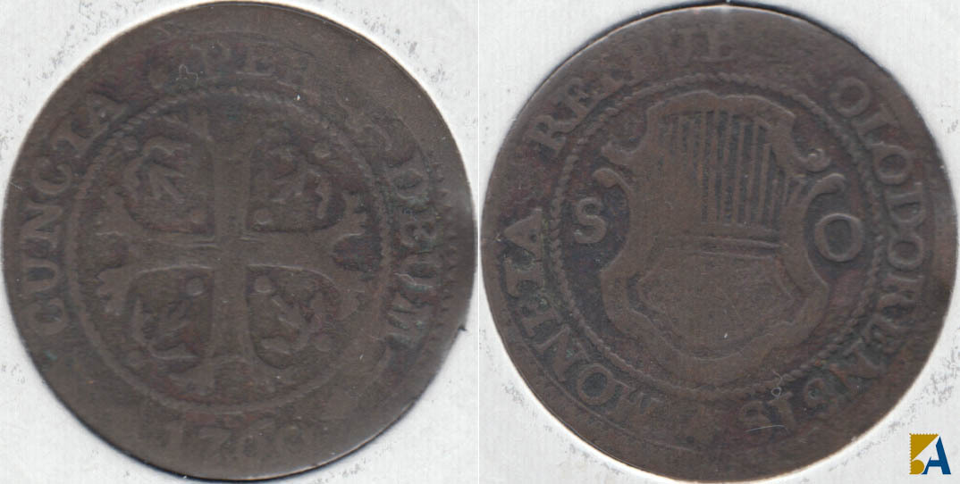 SUIZA - SWITZERLAND. 1/2 BATZEN DE 1760.