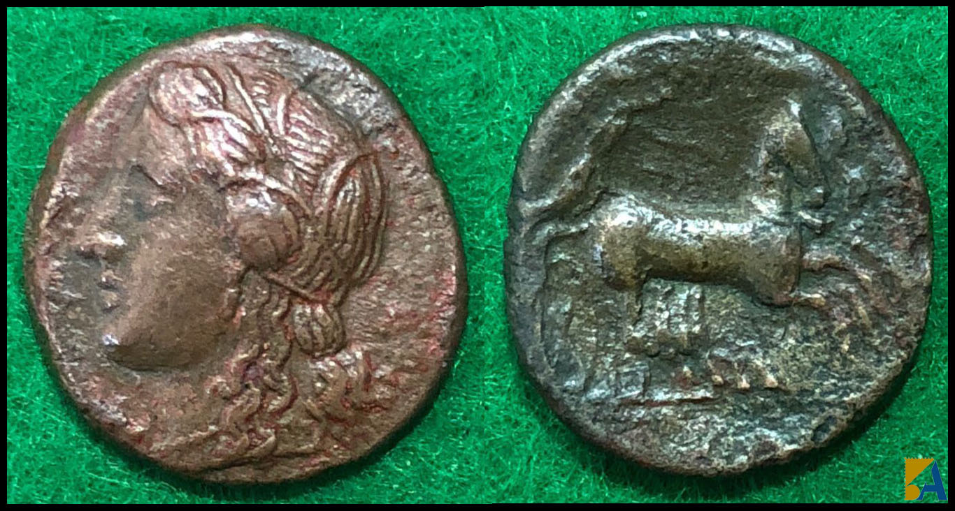 SIRACUSA. 1 LITRA DEL 287 - 278 A.C. SICILIA. BRONCE. 5'65 GR. 20 MM.