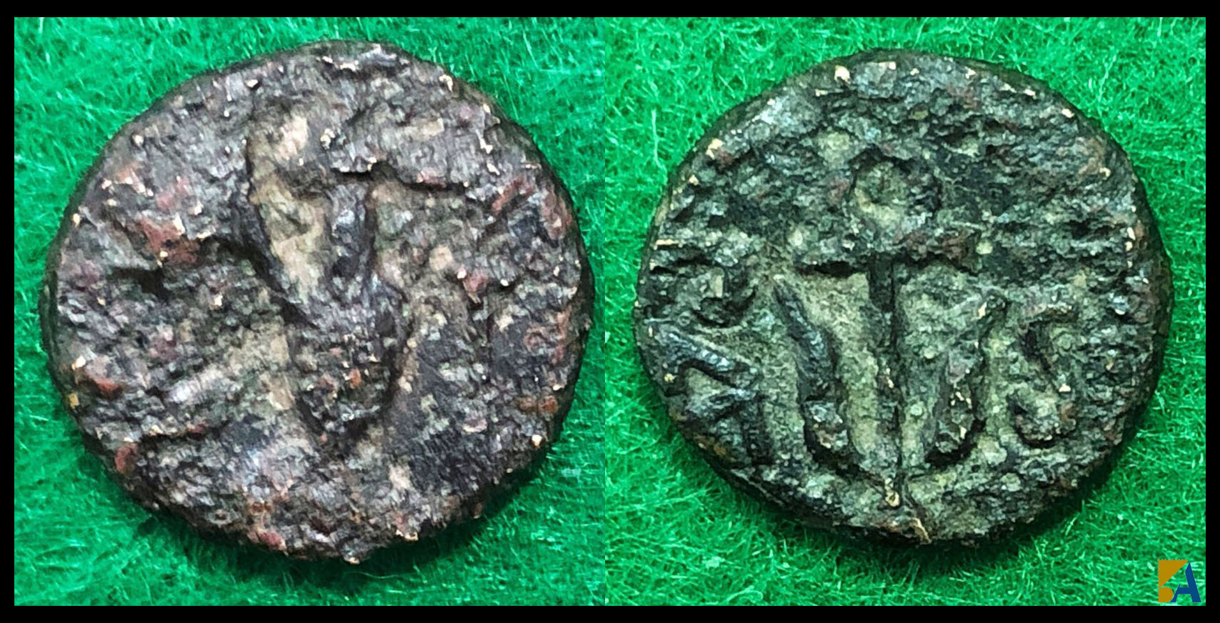 LUCANIA. 1 DIVISOR DEL 90 - 44 A.C. PAESTUM. BRONCE. 2'36 GR. 14MM.