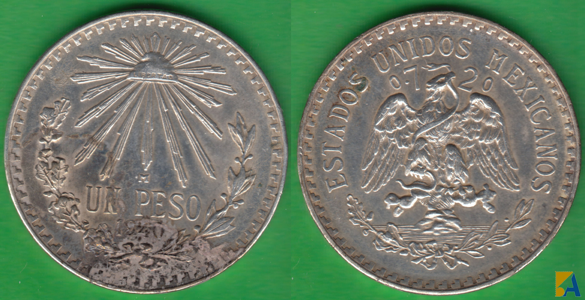 MEJICO - MEXICO. 1 PESO DE 1940 M. PLATA 0.724. (3)