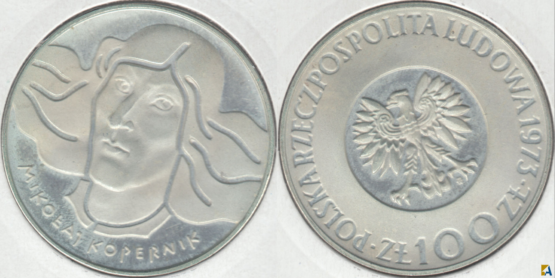 POLONIA - POLSKA. 100 ZLOTYCH DE 1973. PLATA 0.625. (2)