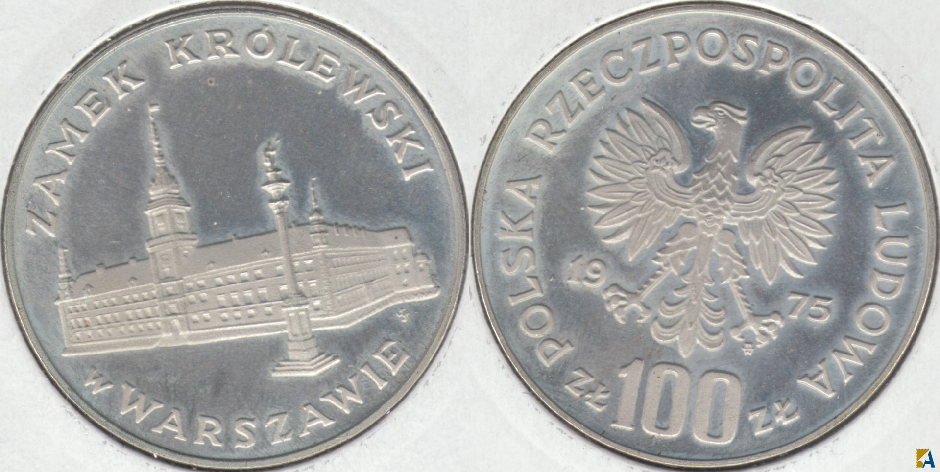 POLONIA - POLSKA. 100 ZLOTYCH DE 1975. PLATA 0.625. (6)
