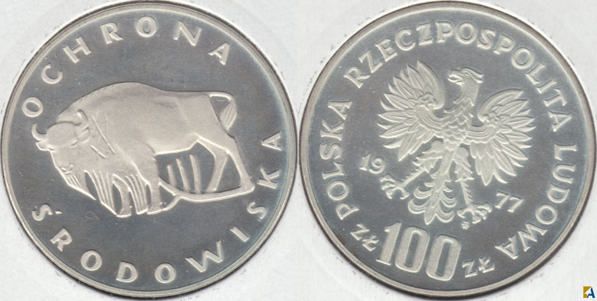 POLONIA - POLSKA. 100 ZLOTYCH DE 1977. PLATA 0.625. (5)