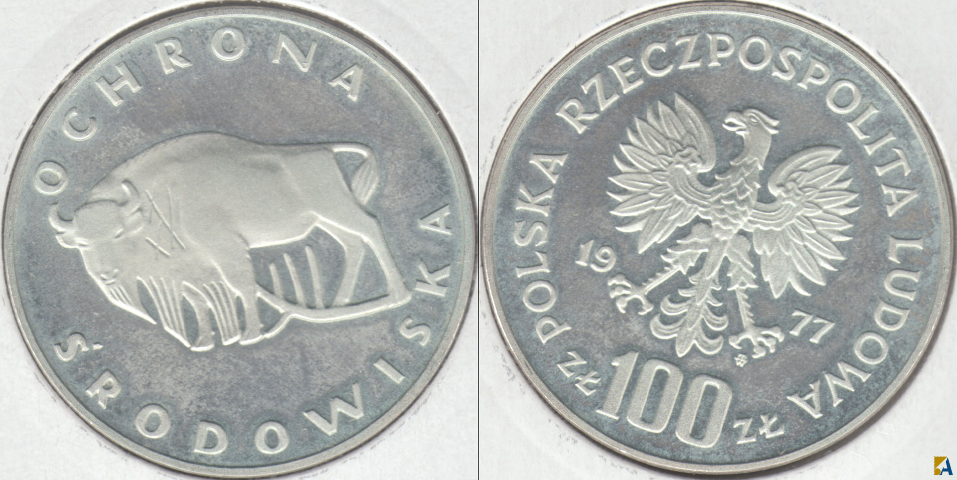 POLONIA - POLSKA. 100 ZLOTYCH DE 1977. PLATA 0.625. (6)
