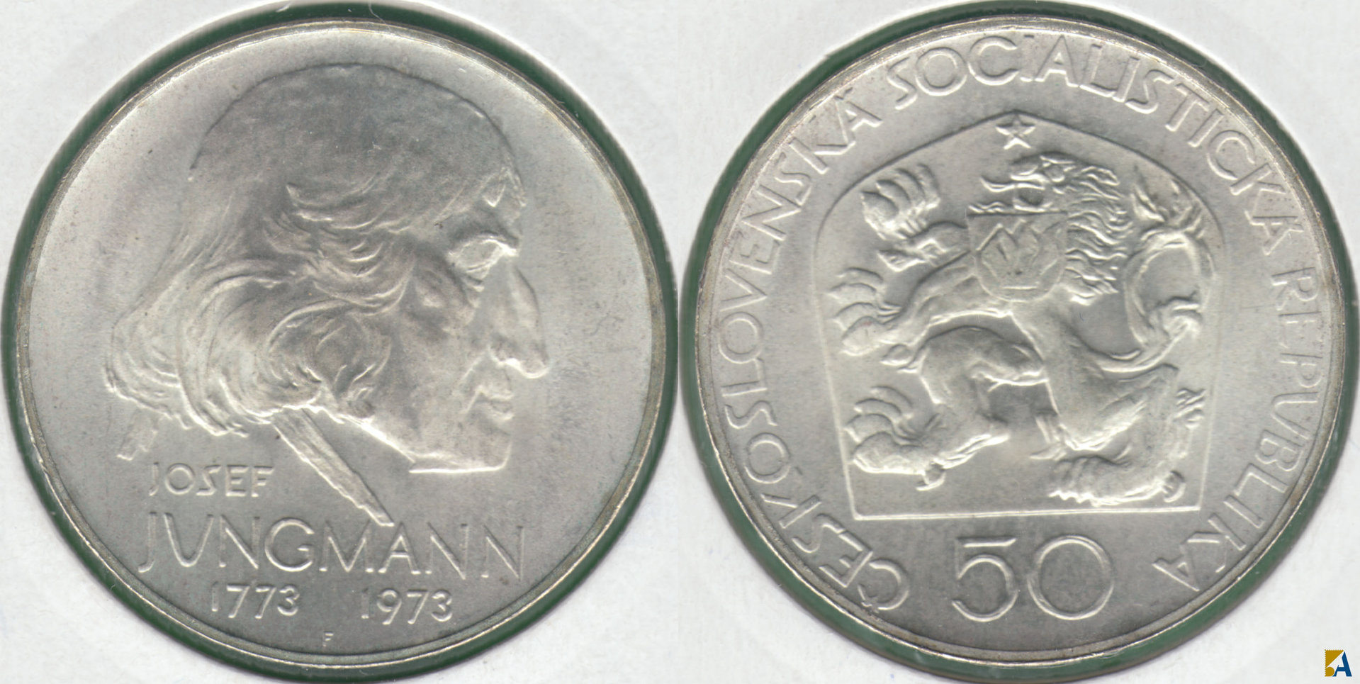 CHECOSLOVAQUIA - CZECHOSLOVAKIA. 50 CORONAS (KORUN) DE 1973. PLATA 0.700. (3)