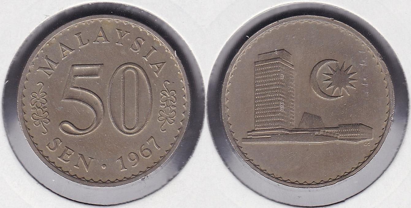 MALAYSIA. 50 SEN DE 1967. (2).