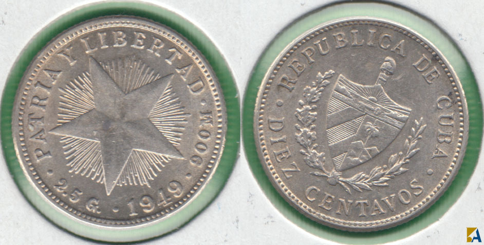 CUBA. 10 CENTAVOS DE 1949. PLATA 0.900. (4)