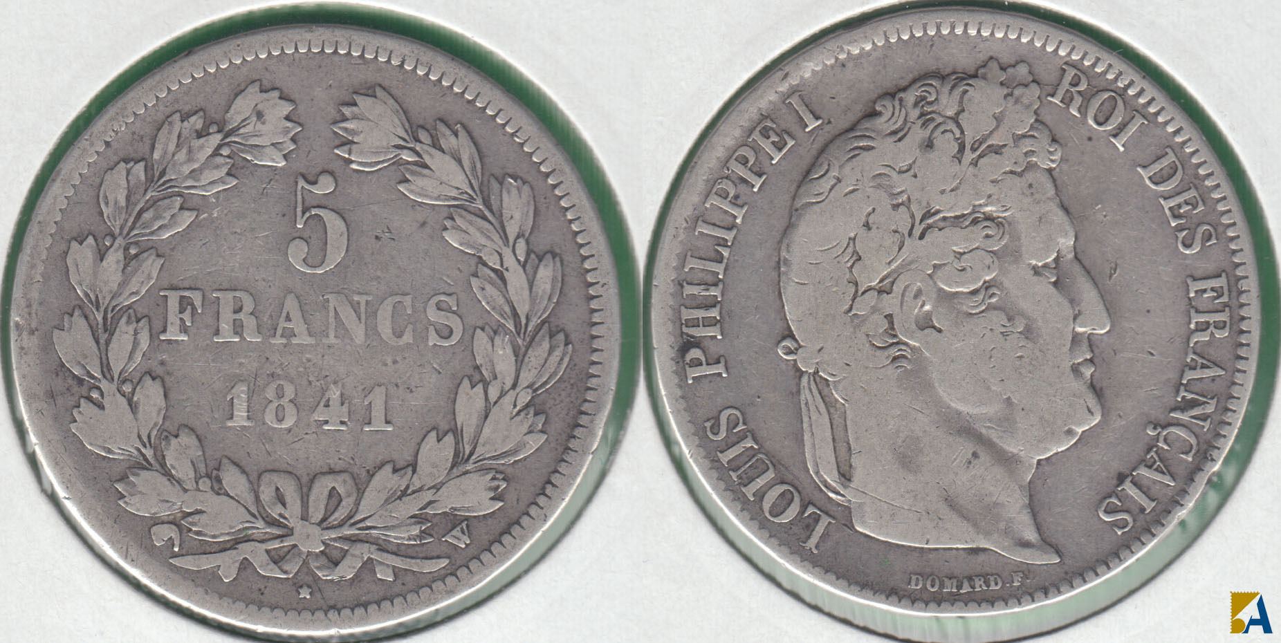 FRANCIA - FRANCE. 5 FRANCOS (FRANCS) DE 1841 W. PLATA 0.900.