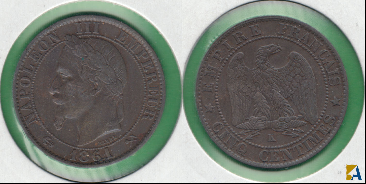 FRANCIA - FRANCE. 5 CENTIMOS (CENTIMES) DE 1861 K.