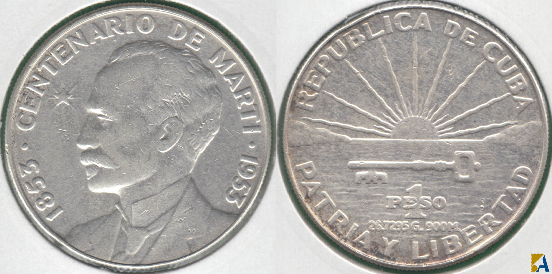 CUBA. 1 PESO DE 1953. PLATA 0.900. (5)